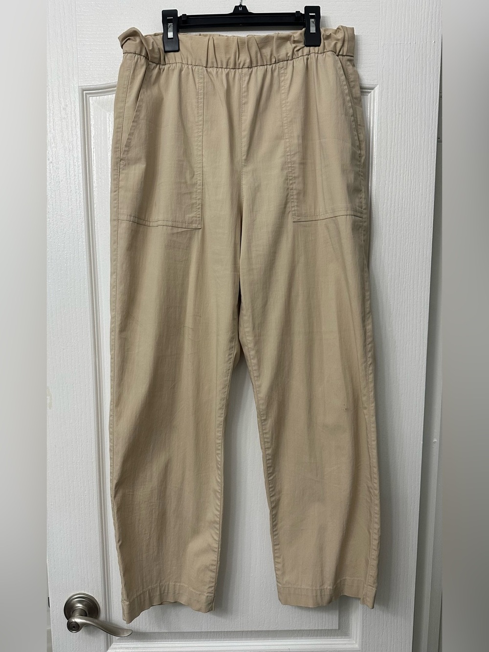 GAP Women's Beige Elastic-Waist kakhi Pants